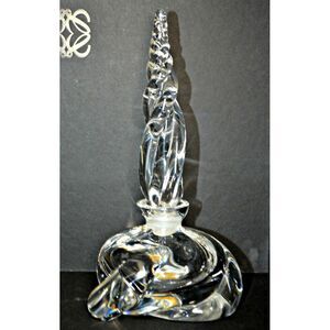 Vintage large tall unusual large Irice perfume bottle‎ twisted glass vanity item